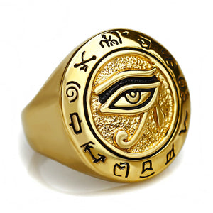 GUNGNEER 2 Pcs Vintage Ancient Egyptian Eye of Horus Ring Pyramid Egyptian Pharaoh Jewelry Set