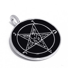 Load image into Gallery viewer, GUNGNEER Satanic Pentagram Baphomet Ring Goat Head Pendant Necklace Jewelry Set