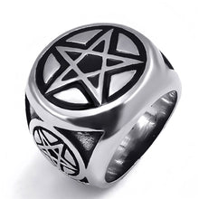 Load image into Gallery viewer, GUNGNEER Celtic Wicca Pagan Star Pentagram Pentacle Pendant Necklace Ring Jewelry Set Men Women