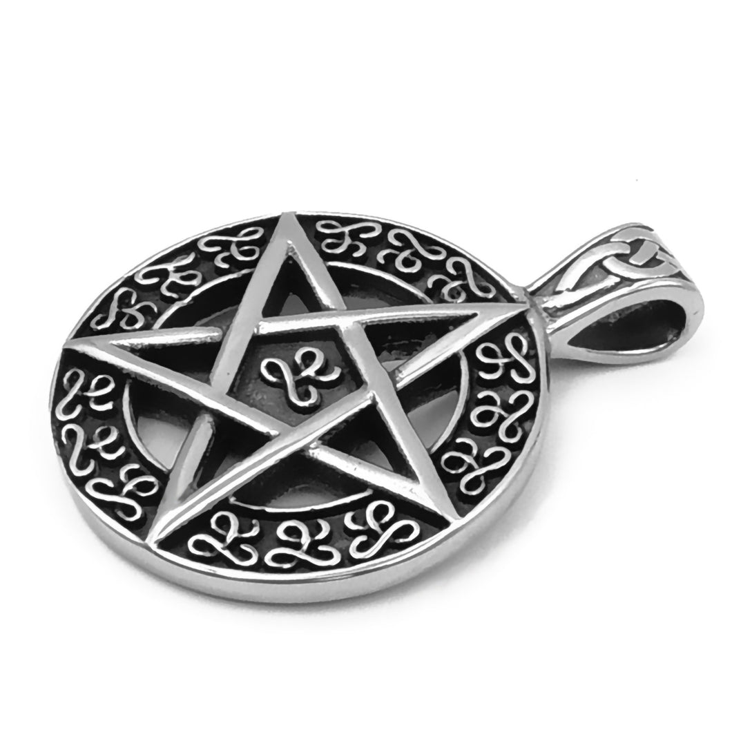 GUNGNEER Celtic Wicca Pentagram Pentacle Pendant Necklace Box Chain Jewelry Amulet Men Women