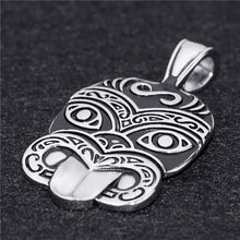Load image into Gallery viewer, GUNGNEER Stainless Steel Tribal Mask Necklace Wave Ring Protection Maori Island Jewelry Set