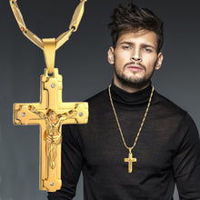 Load image into Gallery viewer, GUNGNEER Cross Necklace Stainless Steel Christian Pendant Jewelry Accessory For Men Women