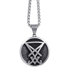 Load image into Gallery viewer, GUNGNEER Stainless Steel Sigil Of Lucifer Pendant Necklace Satan Occult Jewelry For Men