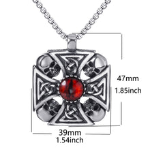Load image into Gallery viewer, GUNGNEER Celtic Knot Skull Cross Stainless Steel Pendant Necklace Infinity Ring Jewelry Set