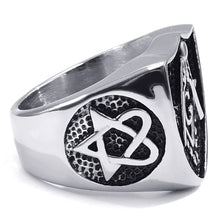 Load image into Gallery viewer, GUNGNEER Masonic Ring Multi-size Stainless Steel Mason Biker Signet Ring For Men