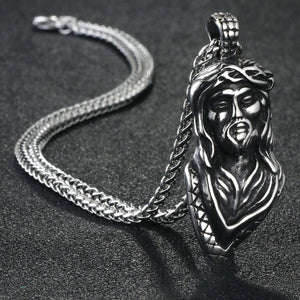 GUNGNEER Stainless Steel Christ Cross Pendant Necklace Jesus Jewelry Outfit For Men Women