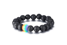 Load image into Gallery viewer, GUNGNEER Rainbow Beaded Bracelet Natural Stone LGBT Pride Jewelry Gift For Men Women