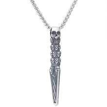 Load image into Gallery viewer, GUNGNEER Stainless Steel Skull Sword Pendant Necklace Gothic Punk Halloween Jewelry Accessories