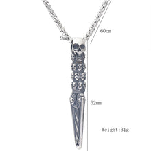 Load image into Gallery viewer, GUNGNEER Stainless Steel Skull Sword Pendant Necklace Leather Bracelet Gothic Punk Jewelry Set