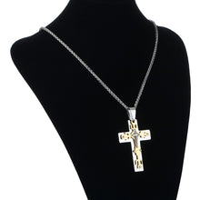 Load image into Gallery viewer, GUNGNEER Stainless Steel Cross Necklace Jesus Pendant Chain Jewelry Outfit For Men Women