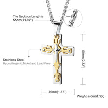 Load image into Gallery viewer, GUNGNEER Stainless Steel Cross Necklace Jesus Pendant Chain Jewelry Outfit For Men Women
