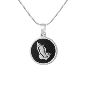 GUNGNEER Saint Benedict Medal Stainless Steel Pendant Necklace with Bracelet Jewelry Set