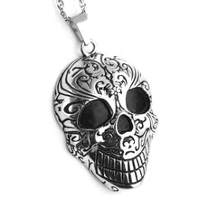 Load image into Gallery viewer, GUNGNEER Skull Gothic Punk Biker Red Blue Eye Ring Vintage Necklace Stainless Steel Jewelry Set