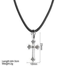 Load image into Gallery viewer, GUNGNEER Men Cross Ring Stainless Steel Multisize God Jesus Rope Chain Necklace Jewelry Set