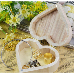 2TRIDENTS Heart-Shaped Wood Jewelry Box - Wedding Gift - for Storing Jewelry Treasure Pearl Home Decor