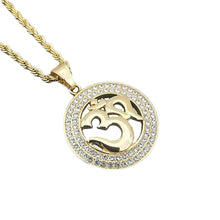 Load image into Gallery viewer, GUNGNEER Stainless Steel Hindu Yoga Ohm Necklace Buddhist Mantra Ring Jewelry Set For Men