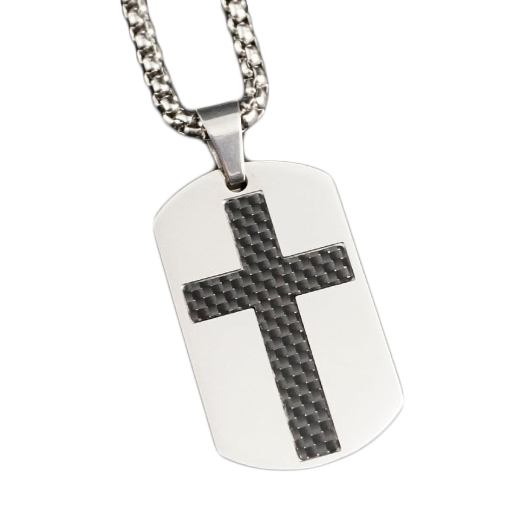 GUNGNEER God Cross Dog Tag Necklace Christ God Jewelry Accessory Gifts For Men Women