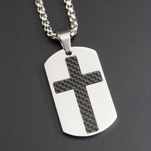 GUNGNEER God Cross Dog Tag Necklace Christ God Jewelry Accessory Gifts For Men Women