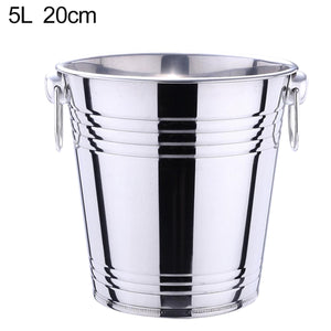 2TRIDENTS Stainless Steel Ice Bucket Dual Round Handles for Parties and Bar Outdoor Camping (Blue)