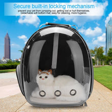 Load image into Gallery viewer, 2TRIDENTS Portable Pet Cat Backpack Transparent Capsule Breathable Cat Bag Outdoor Travel Dog Cat Backpack Puppy Carrying Cages (L, Black)