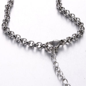 GUNGNEER Ankh Stainless Steel Pendant Necklace Link Chain Bracelet Egyptian Egypt Jewelry Set