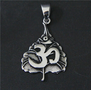 GUNGNEER Hindu Yoga Om Ohm Pendant Stainless Steel Spiritual Jewelry For Men Women