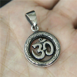 GUNGNEER Yoga Hindu Om Ohm Pendant Stainless Steel Spiritual Jewelry For Men Women