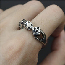 Load image into Gallery viewer, GUNGNEER Stainless Steel Luckly Dice Ring Biker Punk Style Jewelry Accessories Men Women