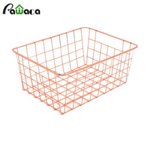 Load image into Gallery viewer, 2TRIDENTS Metal Wire Storage Basket Kitchen Pantry Food Storage Organizer Basket Bin for Home, Office, Pantry, Bedroom, Closets and More (Gold)