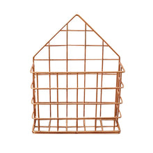 Load image into Gallery viewer, 2TRIDENTS Magazine Rack Wall Mounted Rose Gold 5.7x2.17x7.28inches Storage Basket Decoration (Rose Gold)