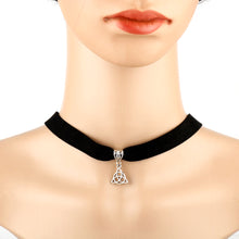 Load image into Gallery viewer, GUNGNEER Triquetra Trinity Celtic Knots Charm Choker with Key Chain Jewelry Set Women