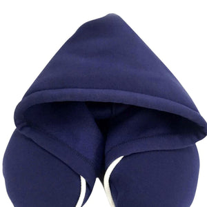2TRIDENTS Travel Pillow Hoodie Sleep Deeper on Flights, Road Trips Provides Exceptional Neck Support (Black)