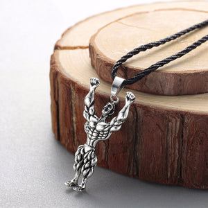 GUNGNEER Muscle Man Sports Gym Fitness Bodybuilding Pendant Necklace Jewelry for Men Women