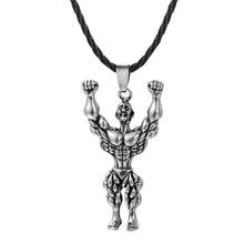 Load image into Gallery viewer, GUNGNEER Muscle Man Sports Gym Fitness Bodybuilding Pendant Necklace Jewelry for Men Women