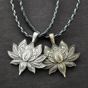GUNGNEER Strength Necklace Mandala Lotus Flower Jewelry Accessory Gift For Men Women