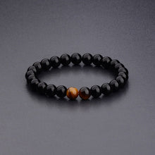 Load image into Gallery viewer, HoliStone Tiger Eye and Black Natural Stone Beads Bracelet ? Anxiety Stress Relief Yoga Beads Bracelets Chakra Healing Crystal Bracelet for Women and Men