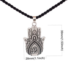 Load image into Gallery viewer, GUNGNEER Hamsa Hand Om Necklace Personalized Strength Amulet Hindu Jewelry For Men Women