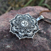 Load image into Gallery viewer, GUNGNEER Om Mandala Necklace Rope Chain Lotus Flower Jewelry Accessory For Men Women