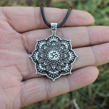 Load image into Gallery viewer, GUNGNEER Om Mandala Necklace Rope Chain Lotus Flower Jewelry Accessory For Men Women