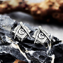 Load image into Gallery viewer, GUNGNEER Masonic Earrings Stainless Steel Free Mason Past Master Accessories For Men