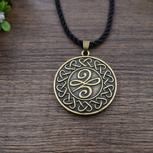 Load image into Gallery viewer, GUNGNEER Celtic Irish Trinity Knot Pendant Necklace Stainless Steel Jewelry Leather Rope Chain