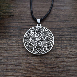 GUNGNEER Celtic Irish Trinity Knot Pendant Necklace Stainless Steel Jewelry Leather Rope Chain