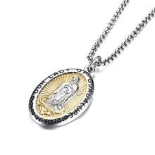Load image into Gallery viewer, GUNGNEER Stainless Steel Lady of Guadalupe Virgin Mary Pendant Necklace Medallion Jewelry Women