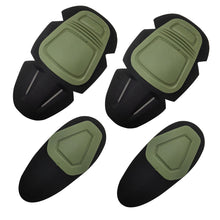 Load image into Gallery viewer, 2TRIDENTS Set of 2 Knee Pads and 2 Elbow Pads Perfect for Hunting, Hiking, Camping, Shooting Games - Outdoor Sports Safety Guard Gear (Army Green)