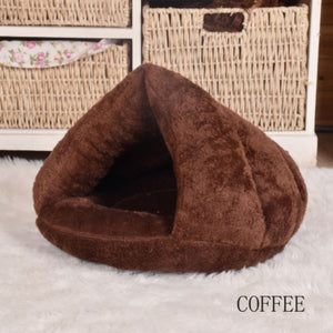 2TRIDENTS Pet Dog Cat Cave Igloo Bed Basket House Kitten Soft Cozy Indoor Cushion Kennel - Improve Your Pets' Sleep (L, Blue)