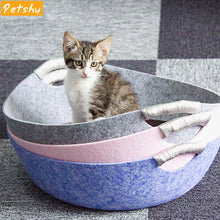 Load image into Gallery viewer, 2TRIDENTS Felt Cloth Dog Sleeping Basket Bag - Pet Beds Fpr Dogs Or Cats - A Cute and Cozy Choice for Your Pets (48x45x17cm, Blue)