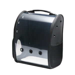 2TRIDENTS Transparent Breathable Pet Carrier Backpack - Designed for Travel, Hiking, Walking & Outdoor Use (Black)