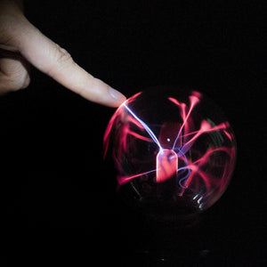 2TRIDENTS Plasma Ball Magic Moon Lamp USB Electrostatic Sphere Light Bulb Touch Novelty Project Home Decoration (Red)