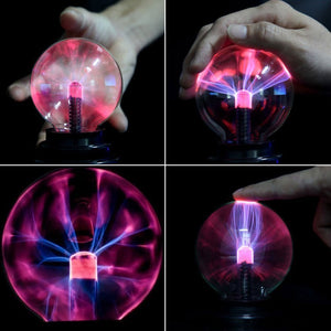 2TRIDENTS Plasma Ball Magic Moon Lamp USB Electrostatic Sphere Light Bulb Touch Novelty Project Home Decoration (Red)