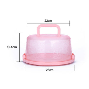 2TRIDENTS Cake Box Carrier Cover By Sweet Course Official Large Round Container With Collapsible Handles (A)
